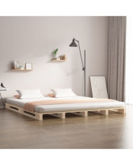 Lit de palette 150x200 cm bois de pin massif très grand | Mobilier & Déco