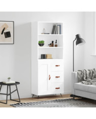 Buffet haut Blanc 69,5x34x180 cm Bois d'ingénierie | Mobilier & Déco