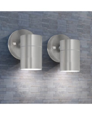 Applique murale d'extérieur 2 pcs Acier inoxydable vers le bas | Mobilier & Déco