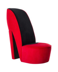 Chaise en forme de talon haut rouge velours | Mobilier & Déco