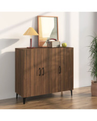 Buffet chêne marron 90x34x80 cm bois d'ingénierie | Mobilier & Déco