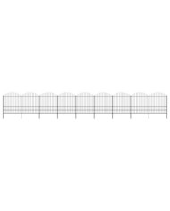 Clôture de jardin à dessus en lance Acier (1,75-2)x15,3 m Noir | Mobilier & Déco