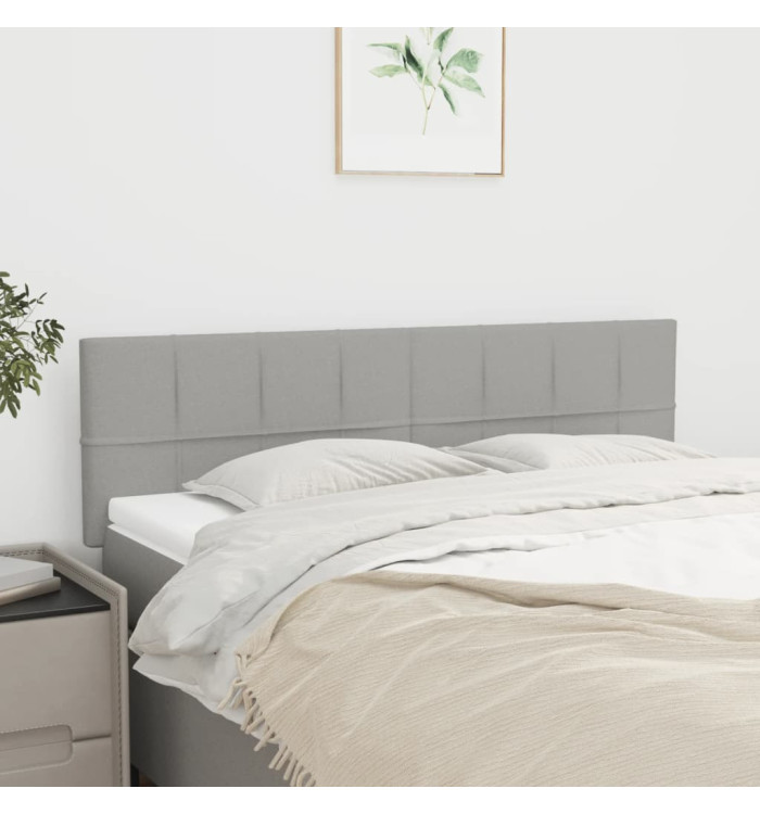 Têtes de lit 2 pcs Gris clair 72x5x78/88 cm Tissu | Mobilier & Déco