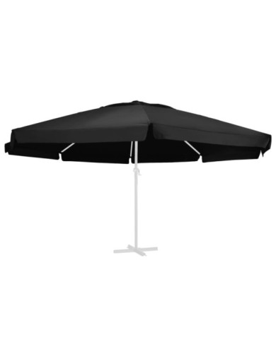 Tissu de remplacement pour parasol d'extérieur Noir 600 cm | Mobilier & Déco