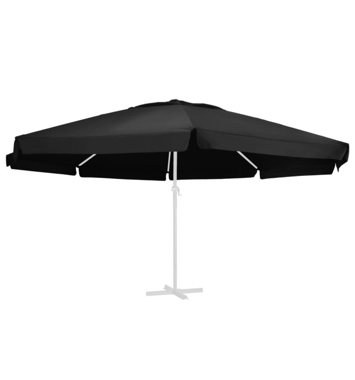 Tissu de remplacement pour parasol d'extérieur Noir 600 cm | Mobilier & Déco