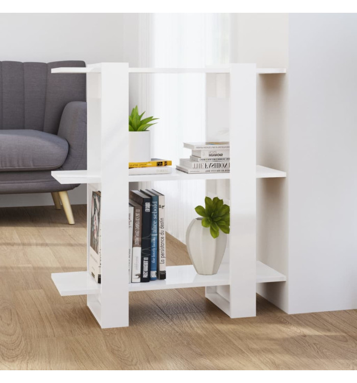 Bibliothèque/Séparateur de pièce Blanc brillant 80x30x87 cm | Mobilier & Déco
