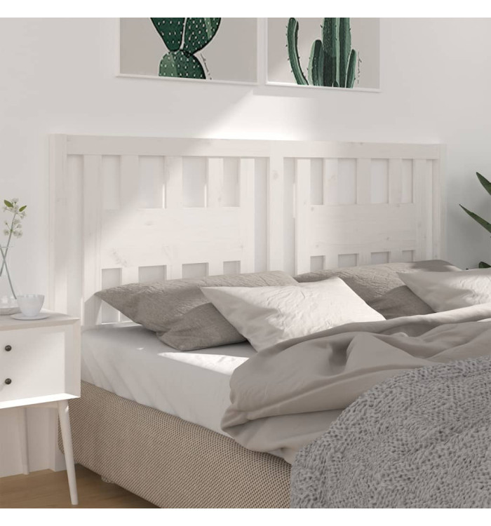 Tête de lit Blanc 141x4x100 cm Bois massif de pin | Mobilier & Déco