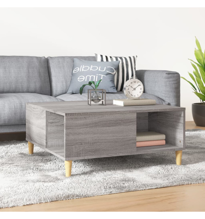 Table basse sonoma gris 80x80x36,5 cm bois d'ingénierie | Mobilier & Déco