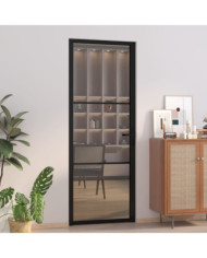 Porte intérieure 76x201,5 cm Noir Verre ESG et aluminium | Mobilier & Déco