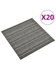 Dalles de tapis de sol 20 pcs 5 m² 50x50 cm Anthracite rayé | Mobilier & Déco