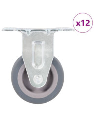 12 pcs Roulettes fixes 50 mm | Mobilier & Déco