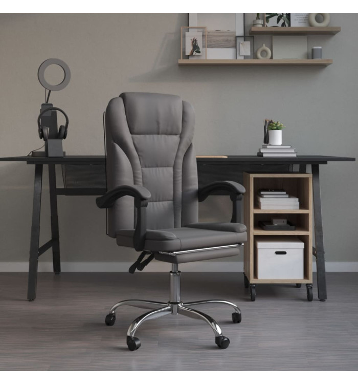 Fauteuil inclinable de bureau Gris Similicuir | Mobilier & Déco