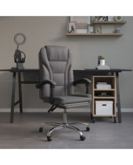 Fauteuil inclinable de bureau Gris Similicuir | Mobilier & Déco