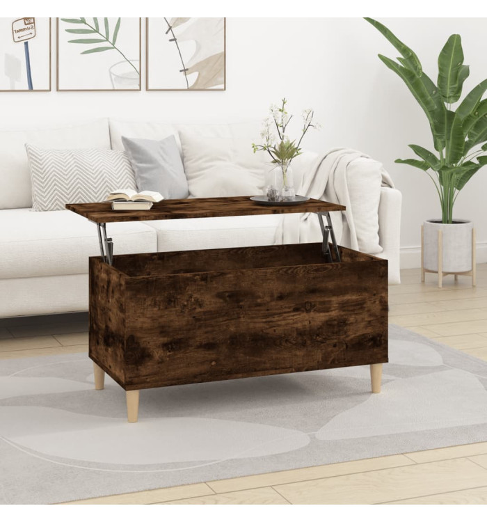 Table basse Chêne fumé 90x44,5x45 cm Bois d'ingénierie | Mobilier & Déco