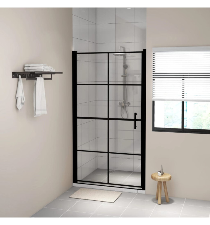 Porte de douche verre trempé 100x178 cm noir | Mobilier & Déco