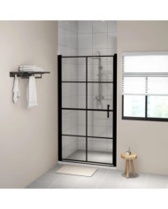 Porte de douche verre trempé 100x178 cm noir | Mobilier & Déco