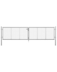 Porte de jardin Acier galvanisé 415x125 cm Argenté | Mobilier & Déco