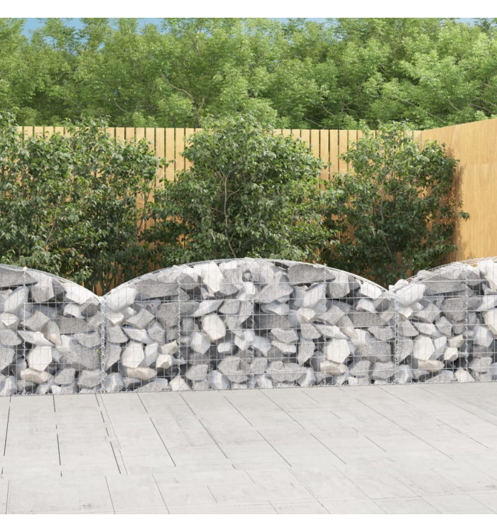 Panier de gabions arqué 200x30x60/80 cm Fer galvanisé | Mobilier & Déco