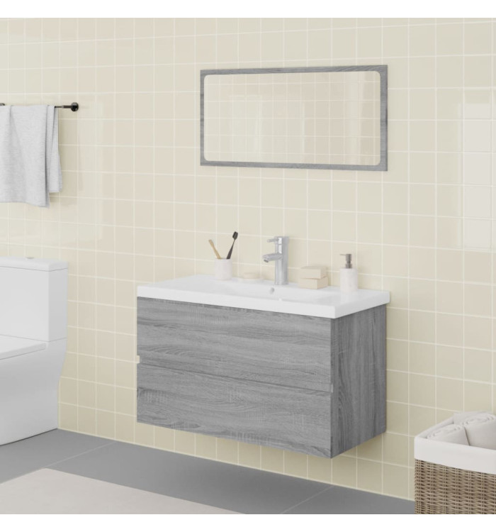 Meubles de salle de bain Sonoma gris Bois d'ingénierie | Mobilier & Déco