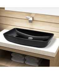 Vasque rectangulaire céramique Noir pour salle de bain | Mobilier & Déco