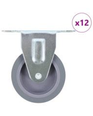 12 pcs Roulettes fixes 75 mm | Mobilier & Déco