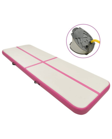 Tapis gonflable de gymnastique avec pompe 500x100x20cm PVC Rose | Mobilier & Déco
