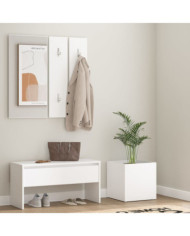 Ensemble de meubles de couloir Blanc Bois d'ingénierie | Mobilier & Déco
