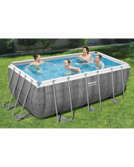 Bestway Ensemble de piscine rectangulaire Power Steel 412x201x122 cm | Mobilier & Déco