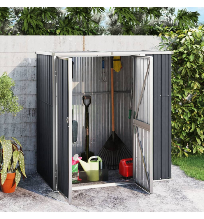 Abri à outils de jardin anthracite 161x89x161cm acier galvanisé | Mobilier & Déco
