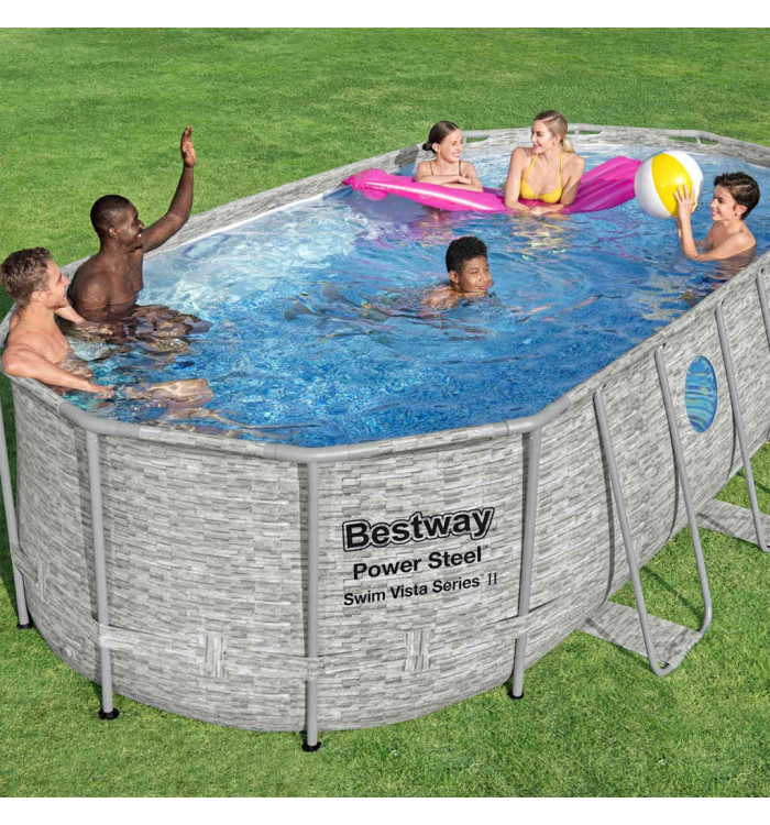 Bestway Ensemble de piscine Power Steel Swim Vista 549x274x122 cm | Mobilier & Déco