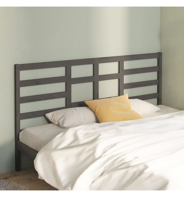 Tête de lit Gris 186x4x104 cm Bois massif de pin | Mobilier & Déco