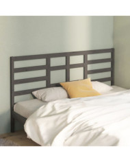 Tête de lit Gris 186x4x104 cm Bois massif de pin | Mobilier & Déco