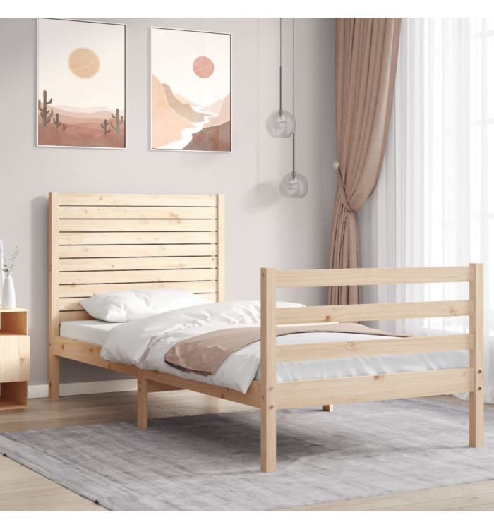 Cadre de lit sans matelas 90x200 cm bois massif | Mobilier & Déco