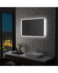 Miroir mural à LED pour salle de bains 100x60 cm | Mobilier & Déco