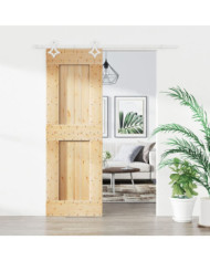 Porte coulissante et kit de quincaillerie 70x210 cm pin massif | Mobilier & Déco