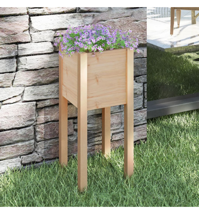 Jardinière d'extérieur 31x31x70 cm bois de pin massif | Mobilier & Déco