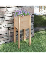 Jardinière d'extérieur 31x31x70 cm bois de pin massif | Mobilier & Déco