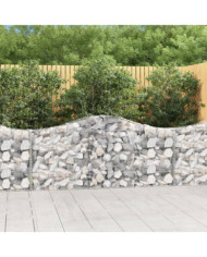 Paniers à gabions arqués 15 pcs 200x30x80/100 cm Fer galvanisé | Mobilier & Déco