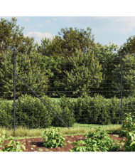 Clôture en treillis métallique et ancrage anthracite 1,8x25 m | Mobilier & Déco