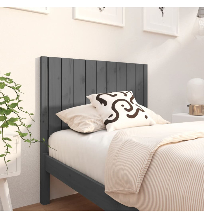 Tête de lit Gris 95,5x4x100 cm Bois massif de pin | Mobilier & Déco