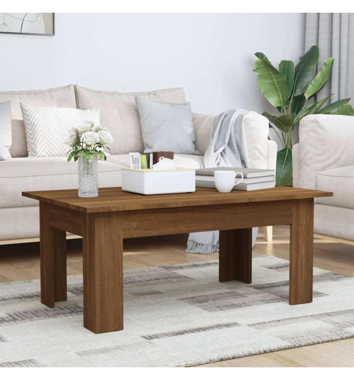 Table basse Chêne marron 100x60x42 cm Bois d'ingénierie | Mobilier & Déco
