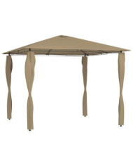 Belvédère avec revêtement de poteaux 3x3x2,6 m Taupe 160 g/m² | Mobilier & Déco