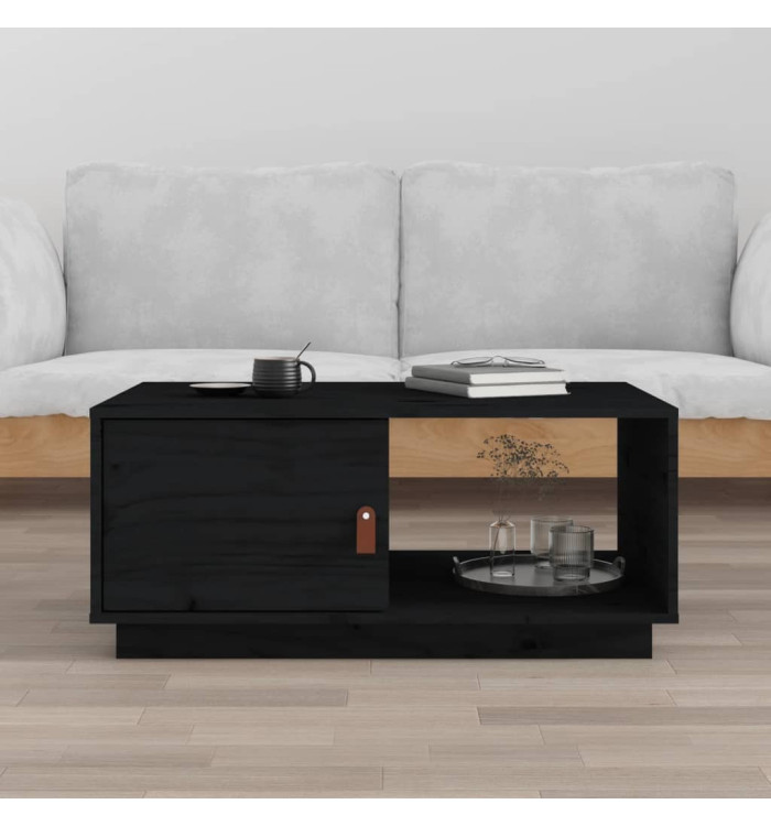 Table basse Noir 80x50x35,5 cm Bois massif de pin | Mobilier & Déco