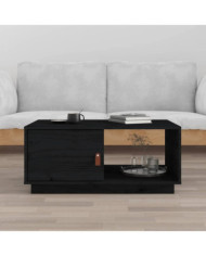 Table basse Noir 80x50x35,5 cm Bois massif de pin | Mobilier & Déco
