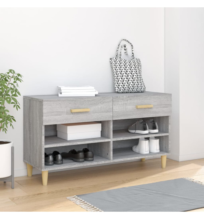 Meuble à chaussures Sonoma gris 102x35x55 cm Bois d'ingénierie | Mobilier & Déco