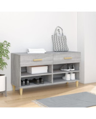 Meuble à chaussures Sonoma gris 102x35x55 cm Bois d'ingénierie | Mobilier & Déco