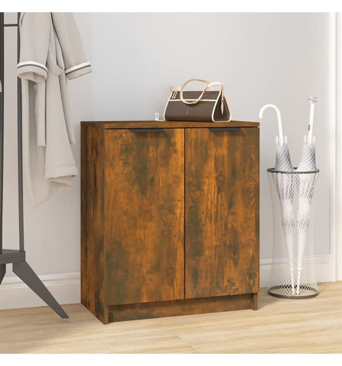 Meuble à chaussures Chêne fumé 59x35x70 cm Bois d'ingénierie | Mobilier & Déco