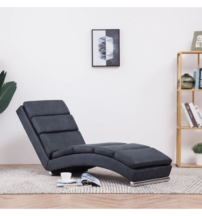 Chaise longue Gris Similicuir daim | Mobilier & Déco