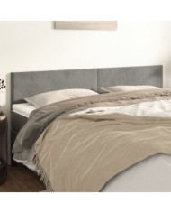 Têtes de lit 2 pcs Gris clair 100x5x78/88 cm Velours | Mobilier & Déco