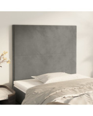 Têtes de lit 2 pcs Gris clair 100x5x78/88 cm Velours | Mobilier & Déco